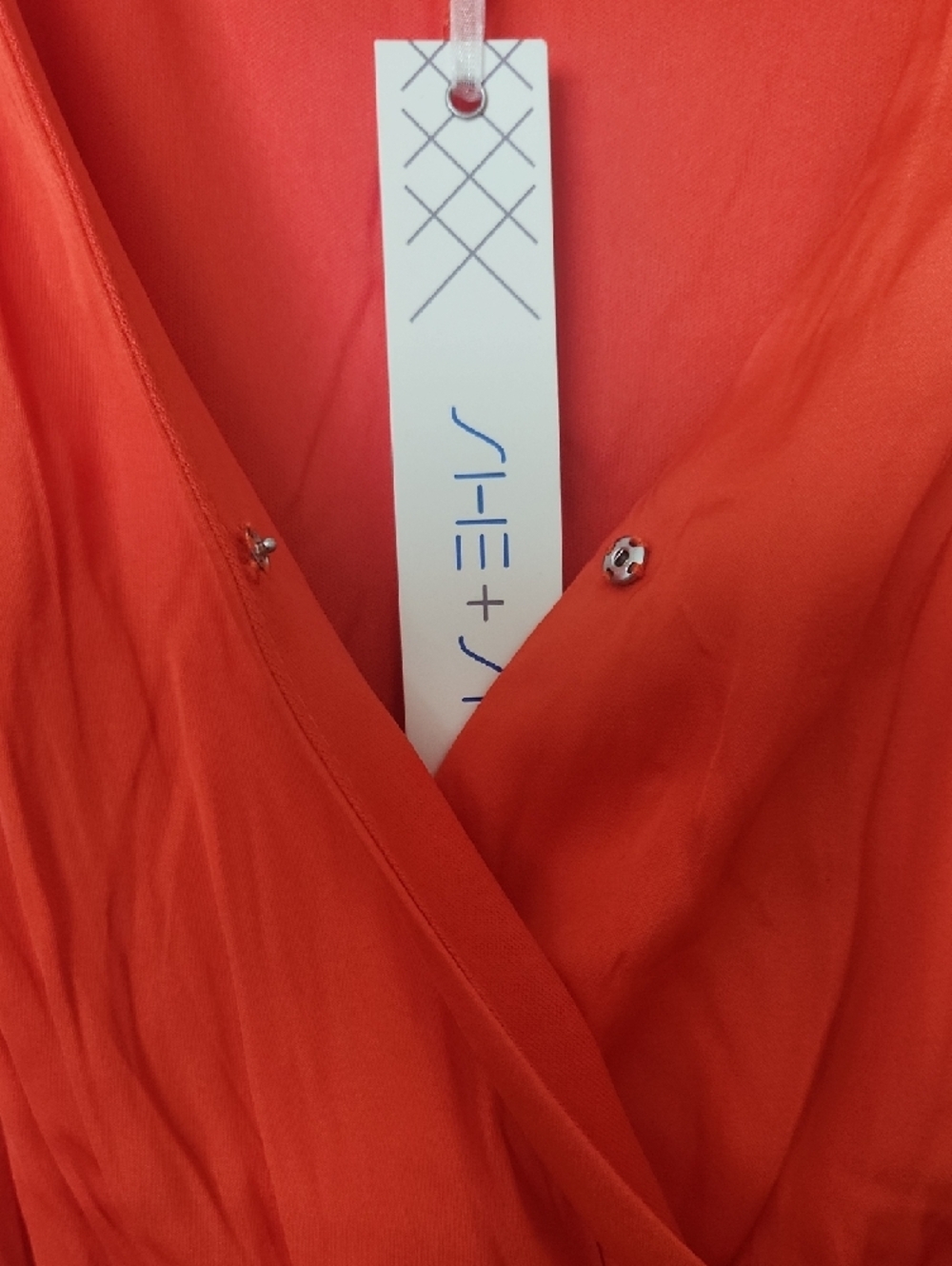 She + Sky Coral Sleeveless V-Neck Mini Dress - Picture 7 of 10